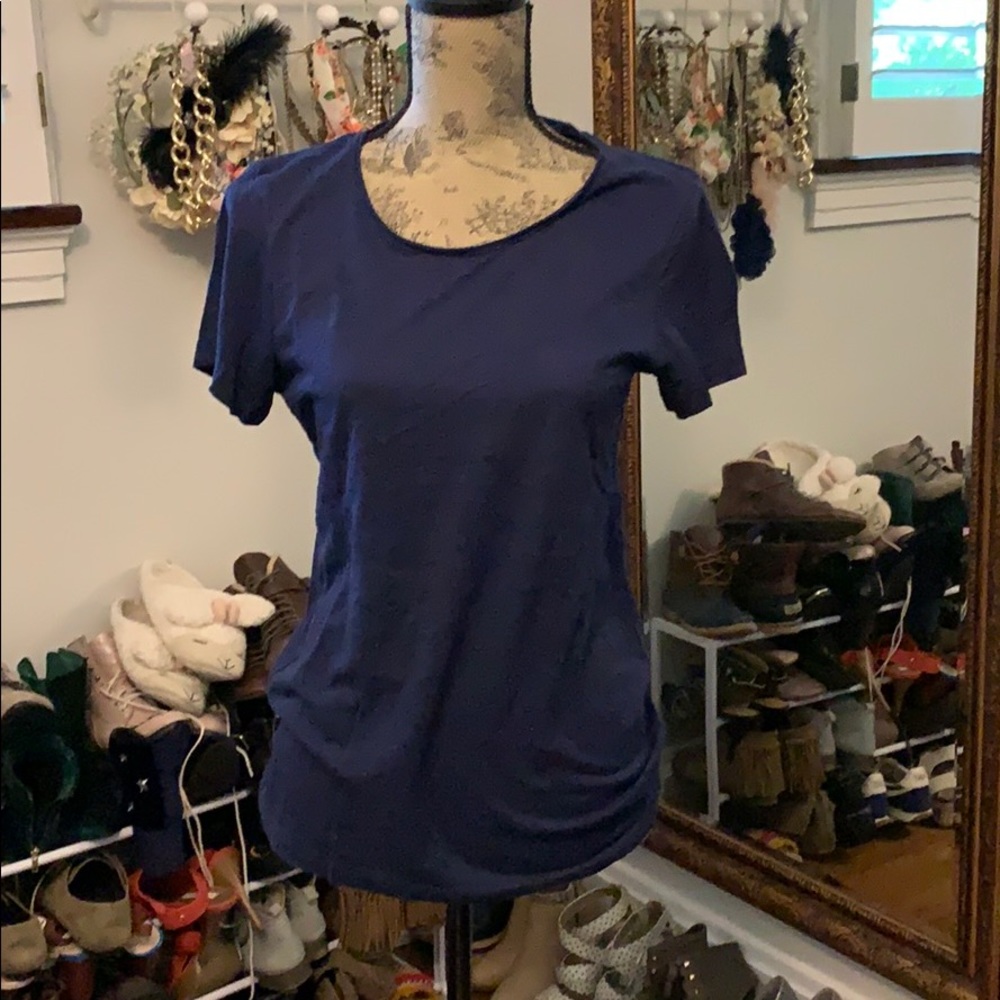 PINK navy blue t shirt top